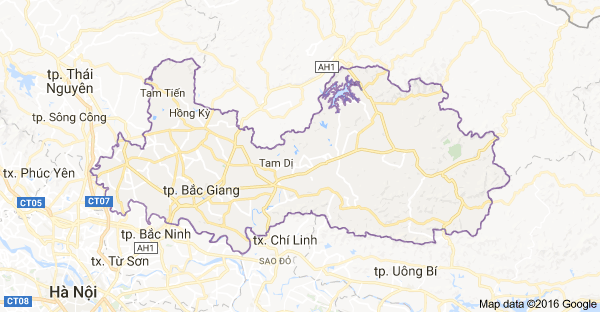 bản đồ bắc giang tại chành xe bắc giang