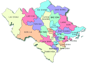 bản đồ miền bắc tại chành xe miền bắc