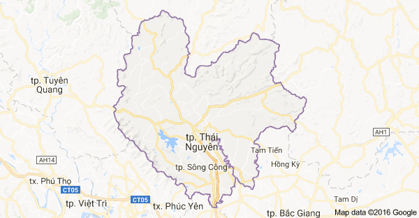 bản đồ thái nguyên tại chành xe thái nguyên