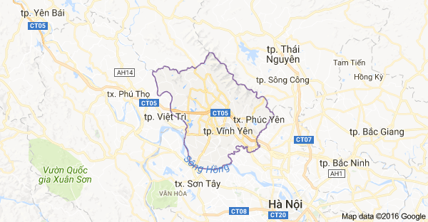 bản đồ Vĩnh Phúc tại chành xe Vĩnh Phúc